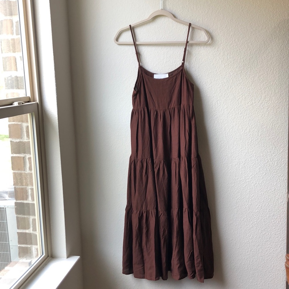 MVN THE LABEL | Linen tiered maxi dress